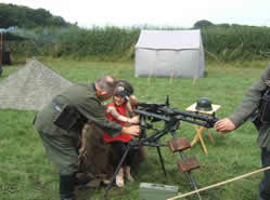 Erin with sub-machine gun